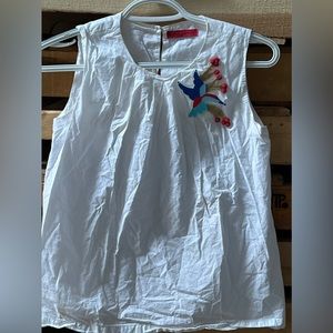PEPPERMINT European white cotton sleeveless blouse. Sz 16 euro, XS USA